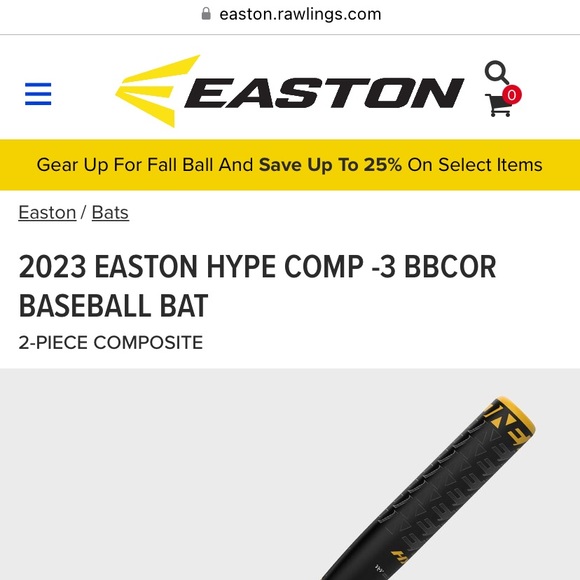 BRAND NEW IN BOX 2023 EASTON BB23HC Hype Comp -3 BBCOR Baseball Bat Black Yellow - Picture 2 of 12